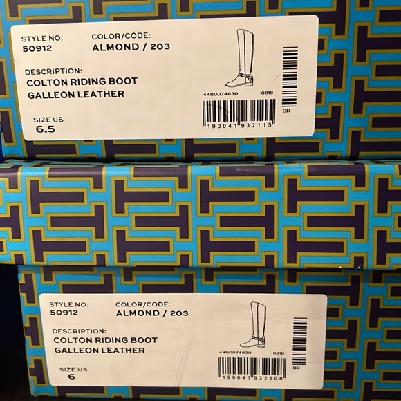 TORY BURCH COLTON ALMOND LEATHER RIDING BOOT - Picture 5 of 8